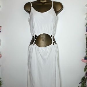 Sabo white sleeveless maxi dress w/ strappy waist
